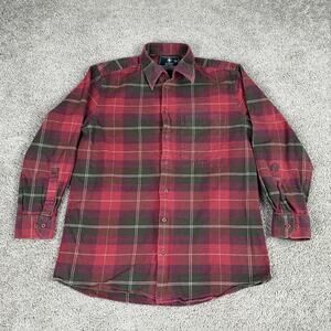 Thunder Shirt Mens XL Red Green Plaid Flannel Button Down Long Sleeve Cotton